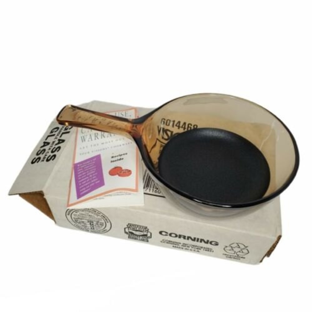 Vintage Corning Ware Vision Amber 0.5L Nonstick Frying Pan New In Box USA